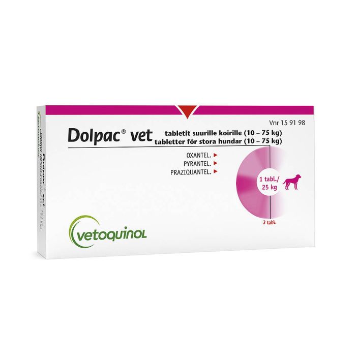 DOLPAC VET TABLETIT SUURILLE KOIRILLE 500,70/124,85/125 mg tabl (10-75 kg)3 fol bild 2