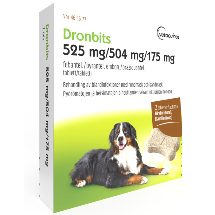 DRONBITS 525 mg / 504 mg / 175 mg vet tabl 2 fol bild 2
