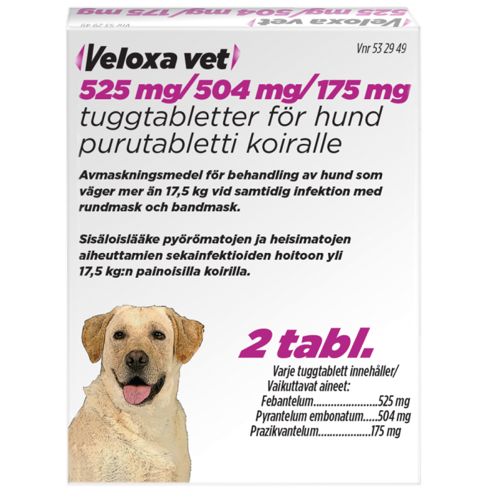 VELOXA VET 525/504/175 mg purutabl 2 fol