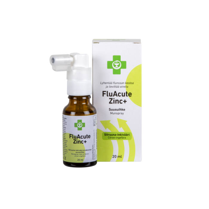 Apteekki FluAcute Zinc+ sitruuna-inkivääri 20 ml