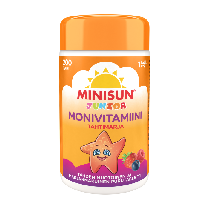 Minisun Monivitamiini Tähtimarja jr. 200 tabl