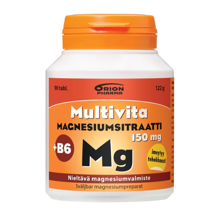 MULTIVITA MAGNESIUMSITRAATTI+B6 150MG 90 TABL