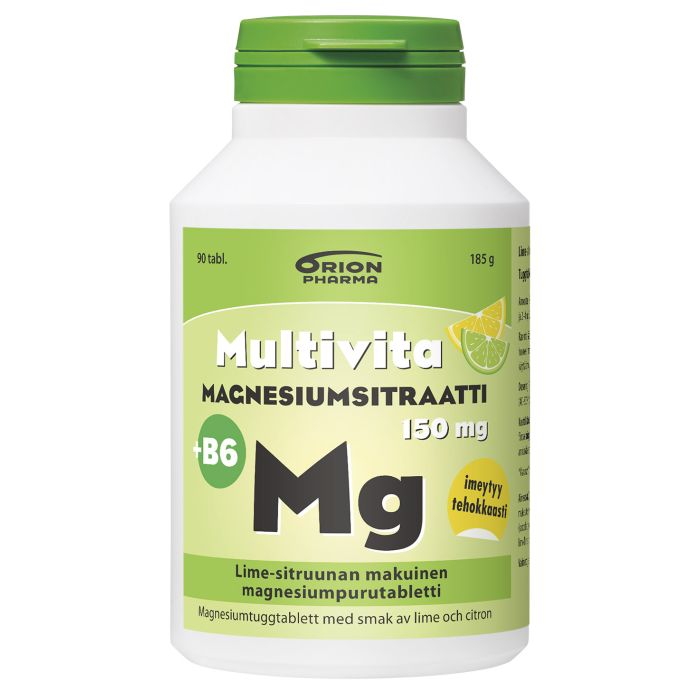 MULTIVITA MAGN.SITR+B6 LIME-SITR. 150MG 90 PURUTABL