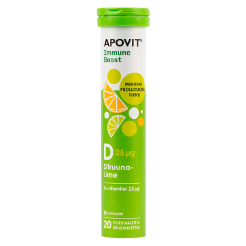 Apovit Immune Boost D-vit. sitr-lime poretabletti 20 tabl