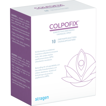 COLPOFIX SUMUTETTAVA EMÄTINGEELI + APPLIKAATTORI 10 KPL 20 ml