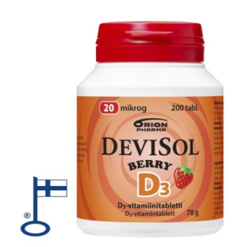DEVISOL BERRY 20 MIKROG IMESKELYTABLETTI 200 kpl