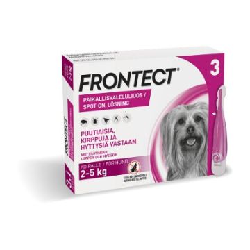 FRONTECT 33,8/252,4 mg vet paikallisvaleluliuos (koirille 2-5 kg)3x0,5 ml