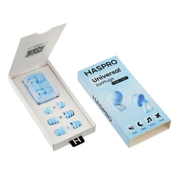 Haspro Universal silikonikorvatulppa + asetin sininen 3 kokoa S/M/L 4 paria