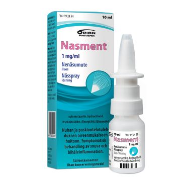 NASMENT 1 mg/ml nenäsumute, liuos (sumutepumppu)10 ml