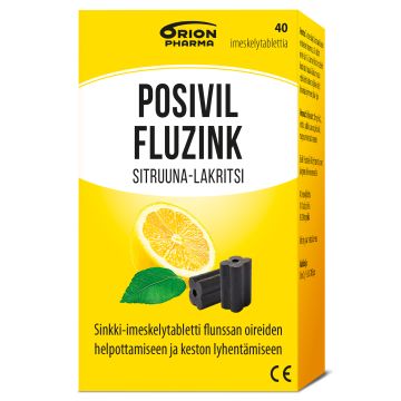 POSIVIL FLUZINK SITRUUNA-LAKRITSI 40 imeskelytabl