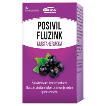 POSIVIL FLUZINK MUSTAHERUKKA IMESKELYTABLETTI 40 TABL