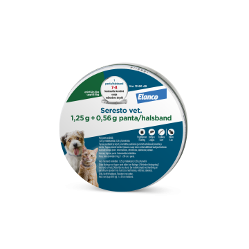 SERESTO VET KISSOILLE JA KOIRILLE ALLE 8 KG 1,25+0,56 g panta 1 kpl