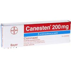 CANESTEN 200 mg emätinpuikko, tabl 3 fol